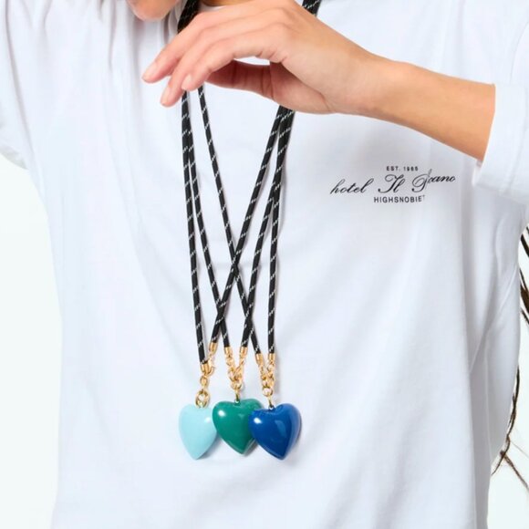 Roxanne Assoulin The Long Happy Cord Charm Necklace Black/Navy